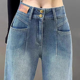 2024 Casual Frauen Jeans Mädchen Hohe Taille Vielseitig Breite Bein Hosen