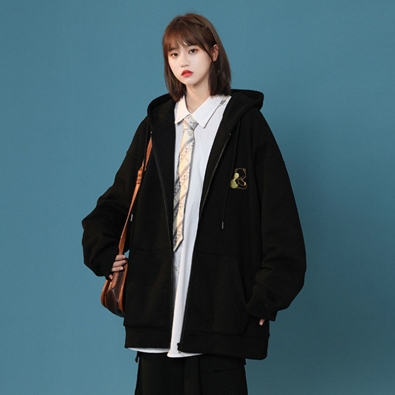 Zipper Hooded Sweatshirt Korean Fashion Streetwear Zip up