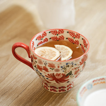 Mug Flower Breakfast Oatmeal Cup Ceramic Milk Coffee
