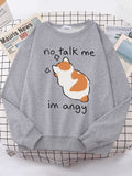 Women Sweatshirts Harajuku Cute Angy Cat