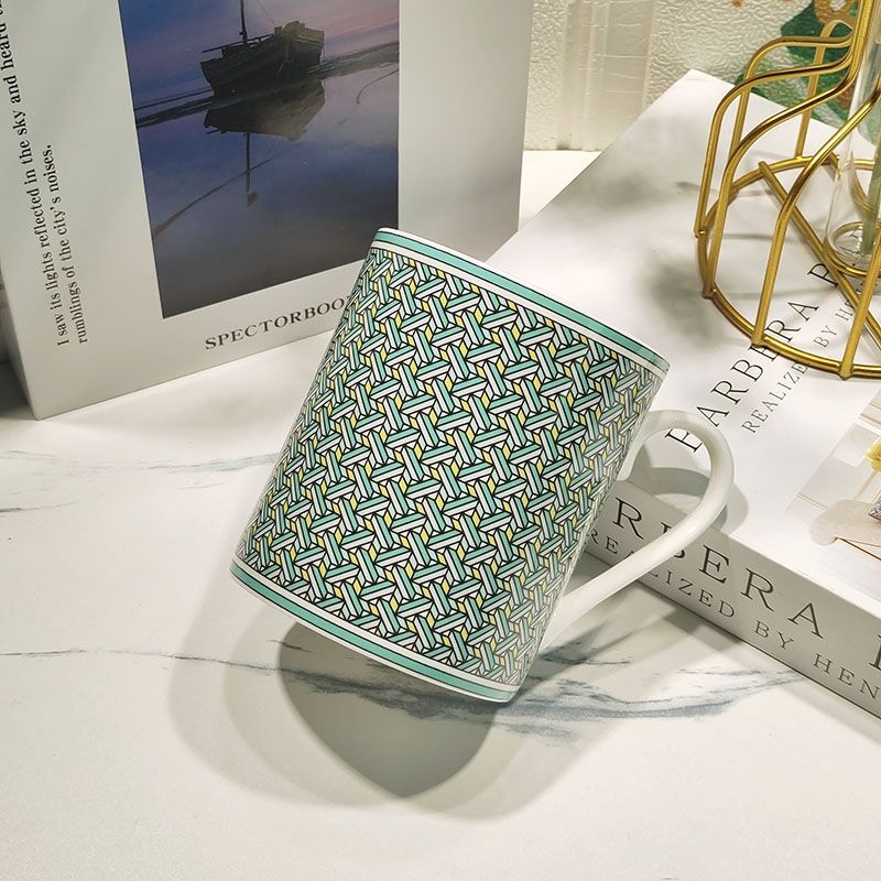 Mug Cafe Tea Milk Cups  Coffee Drinkware  Mugs With Golden Spoon