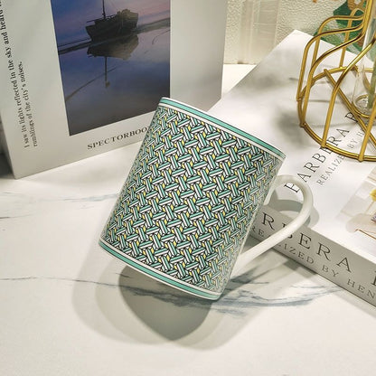 Mug Cafe Tea Milk Cups  Coffee Drinkware  Mugs With Golden Spoon