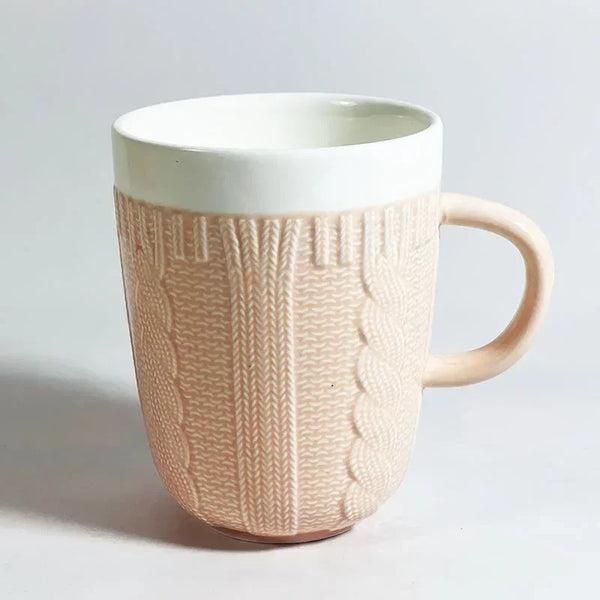 Ceramic Wool Woven Water Cup Colorful Wool Coffee Milk Tea Mugs