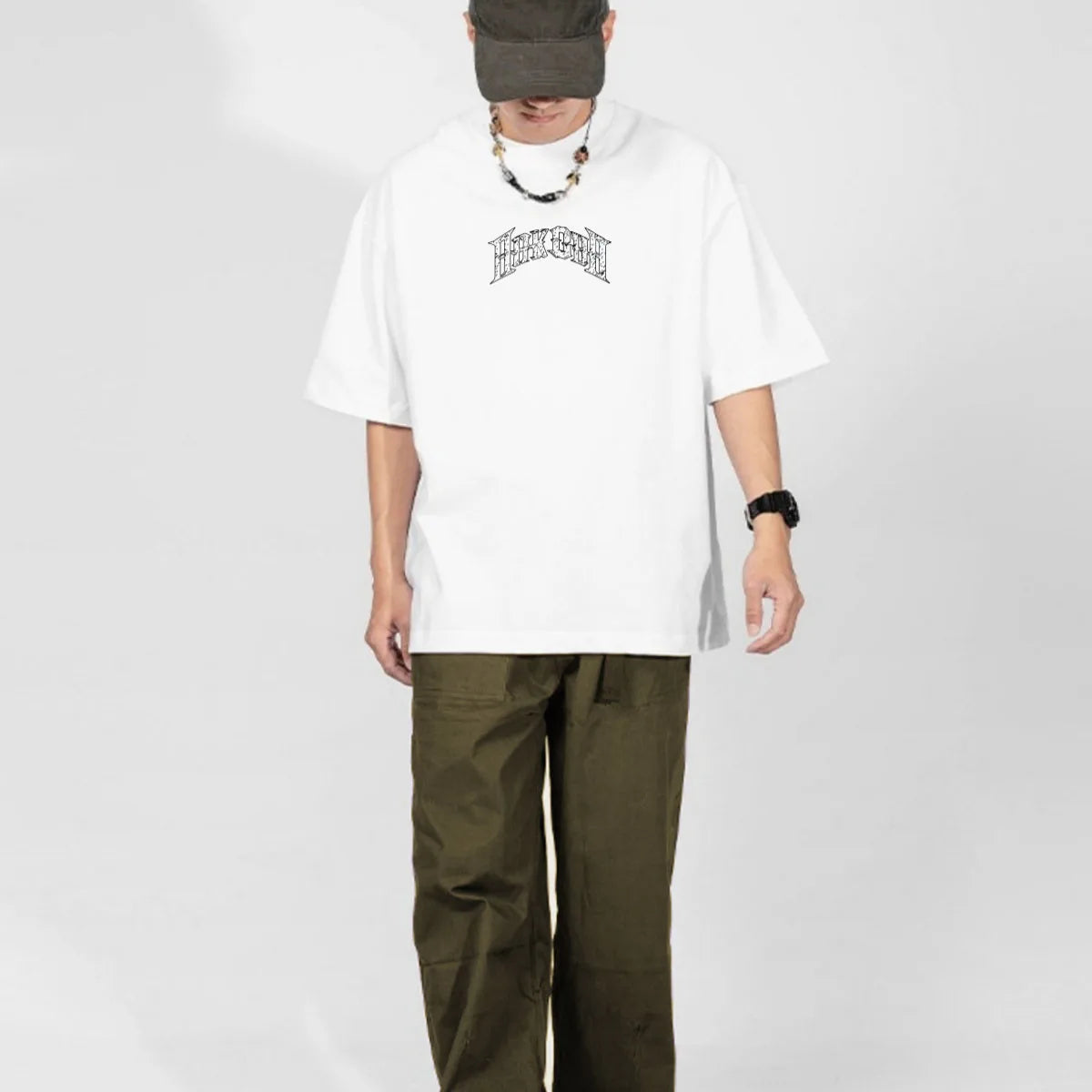 Summer Men's plus Size T-shirt Hip Hop Lette Printing Streetwear Tees