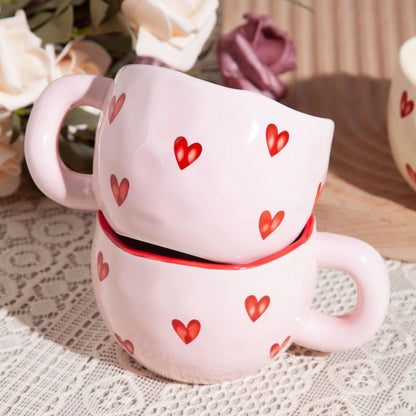 Ceramic Water Cup: Cute Home Mug for Couples and Offices