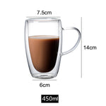 150/250/350/450ml Heat Resistant Double Wall Coffee Cup