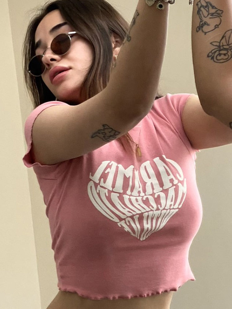 T-Shirt Print Sexy für Frauen Streetwear