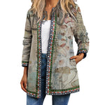 Vintage Y2K Ethnic Cardigan Printed Jacket Coat with Pockets