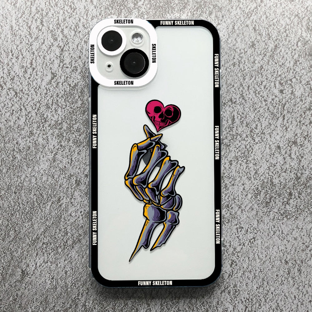 Skeleton Phone Case For iPhone  Transparent Cover