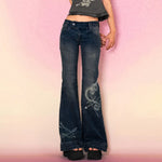 Y2K Low Rise Flare Jeans Women Streetwear