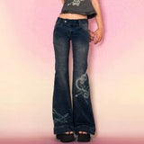 Y2K Low Rise Flare Jeans Women Streetwear