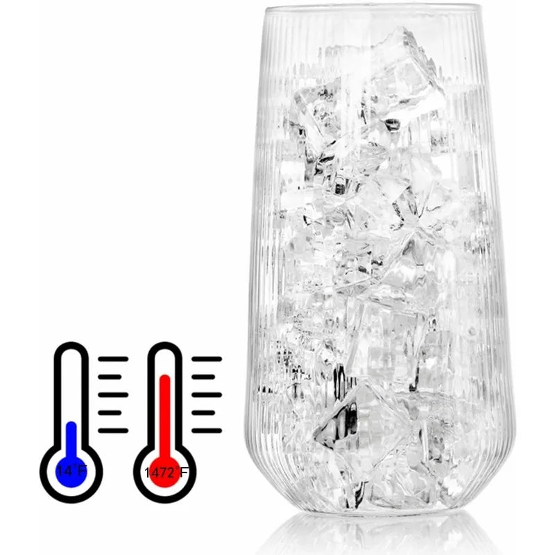 1 stück 500 ml Streifen Glas Tasse Transparent Becher 