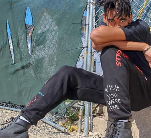 ASTROWORLD Jogginghose mit Buchstaben-Aufdruck, Hip-Hop-Streetwear für Herren