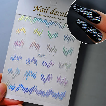 3D Gold Heart Nail Art Stickers