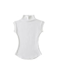 Elegant Turtleneck Sleeveless T-Shirt for Women in a Slim Fit Cut