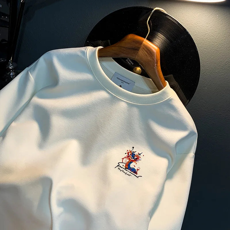 Autumn 2024 Painted Print Men’s Sweater Streetwear Long Sleeve