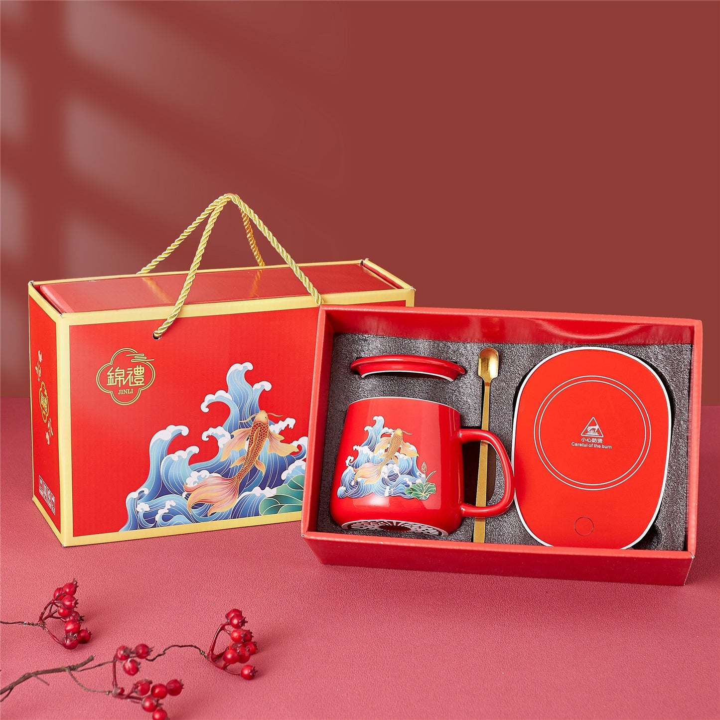 Ceramics Mugs With Lid Coffee Cup Usb Coaster Warmer Pad Constant