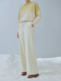 Women Pants Beige Full Length Trousers Waist