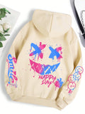 Happy Day Graffiti Women Hoodie Vintage Oversized