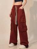 High Waist Straight Trousers For Streetwear And Casual Style