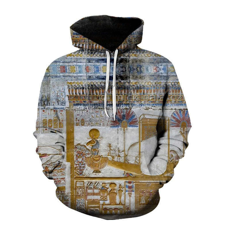 Streetwear Hoodies Men Ancient Horus Egyptian God Eye of Egypt Pharaoh Anubis