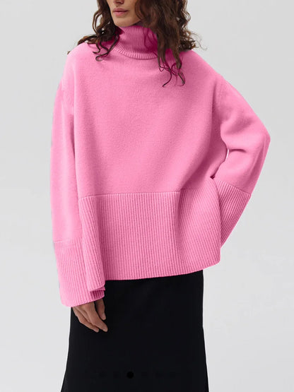 Women’s Oversized Turtleneck Sweater Loose Knit