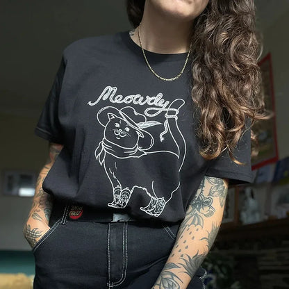 Cute Meowdy Cowboy Cat Meme T-Shirts