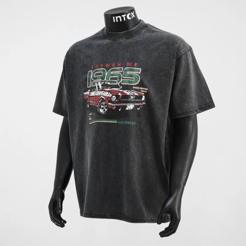 2025 Men’s Retro Racing Culture Print Short-Sleeve T-Shirt Casual Top