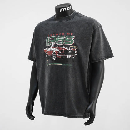 2025 Men’s Retro Racing Culture Print Short-Sleeve T-Shirt Casual Top