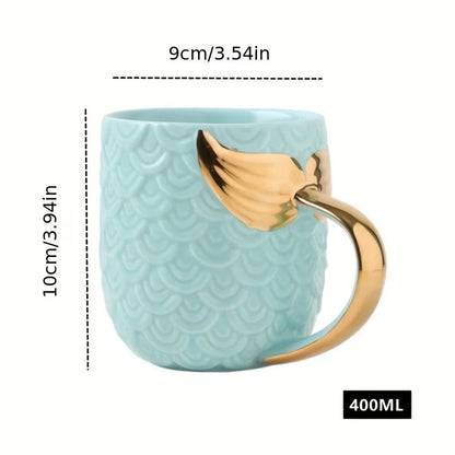 400ML Golden Mermaid Tail Ceramic Mug Tea Coffee Milk Novelty Gifts