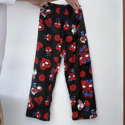 Hello Kitty Spider-Man Pajama Pants Cotton Loose Women’s Lounge Wear