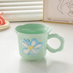 flower shaped mug, cute ceramic cup