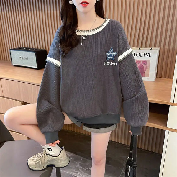 Womens Oversized Korean Style Hoodie Lightweight Casual Jacket