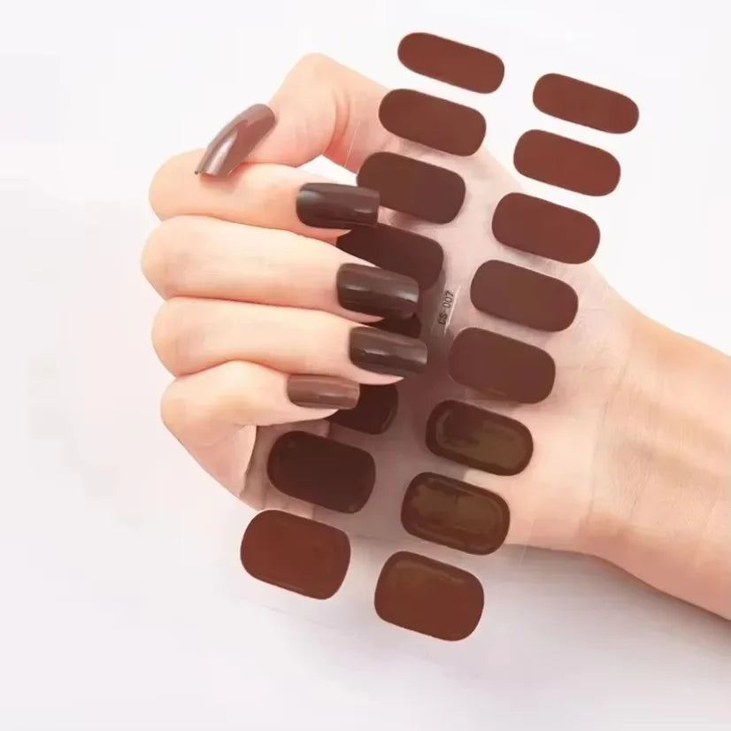 Nail Stickers Long-Lasting Solid Color Full Nail Wraps