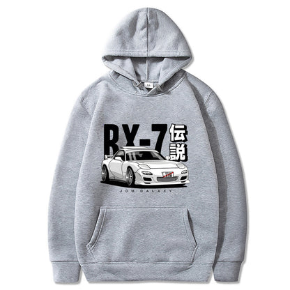 Men Hoodies Harajuku RX7 FD Drift Japanese Cars Casual