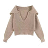 Womens Y2K Knit Sweater Elegant Pullover Long Sleeve Winter Jumper