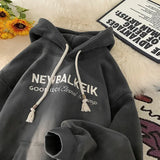 Korean Fashion Winter Hoodie: Warm & Stylish Embroidered Letters Sweater