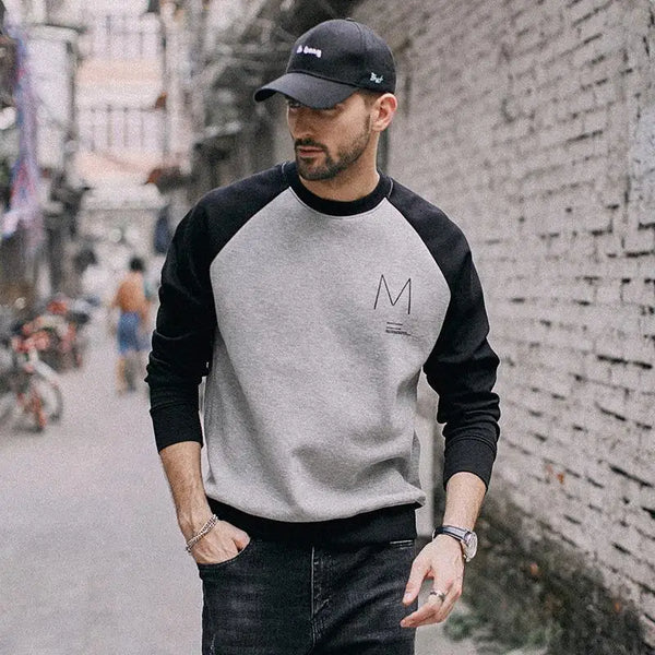 Sweatshirt Men's Autumn and Winter Raboss Sleeve Contrasting