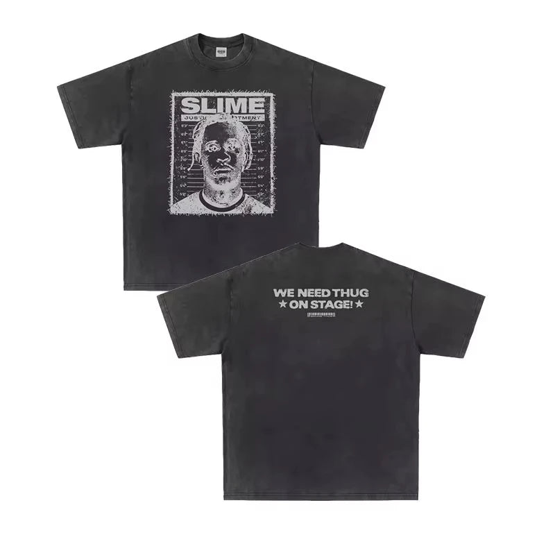 Men's Retro Hip Hop Oversized Cotton T-Shirt