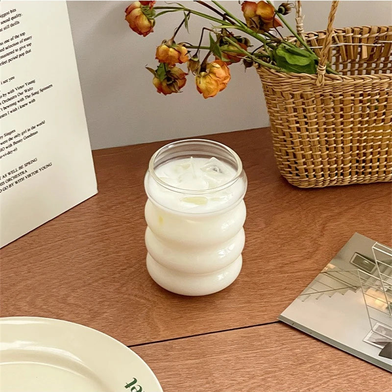 350ML Glas Tasse Wärme-beständig Raupe Form Trinkgläser Kaffee 