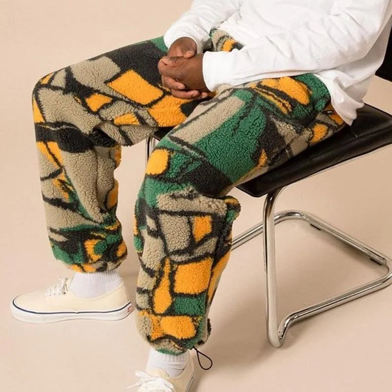 American Trendy Printed Double Color Trousers