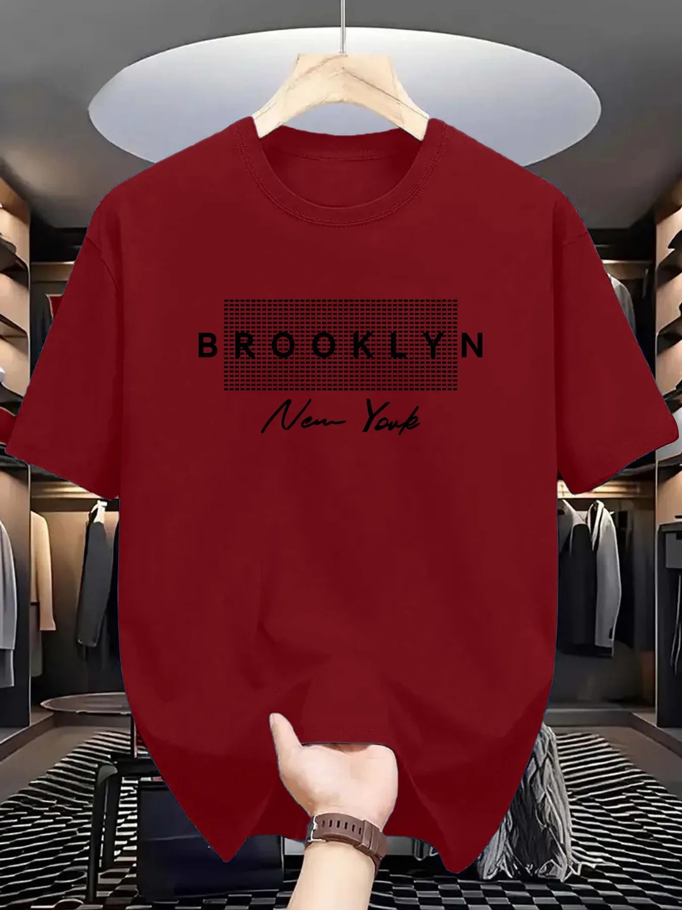 Brooklyn, NY Men's T-Shirt Crew Neck Slightly Stretchy Fabric