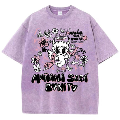 Devil Angel Snake Print Women's Summer Shirt Vintage Breathable Streetwear