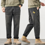 Jeans For Men Baggy Pants Gray Loose Fit Harem Pants Streetwear Fashion Pockets Patchwork Oversized