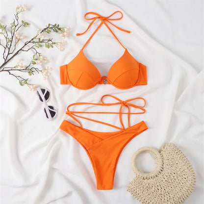 Bügel-Bikini-Set für Damen, Bademode, Strandmode