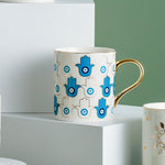 Tasse Hand der Fatima Evil Blue Eye türkische Keramik