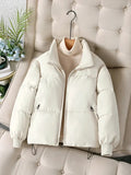 Women Short Loose Puffer Jacket Thick Winter Warm Outerwear