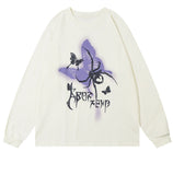 Women Butterfly Spider Graphic Oversize Sweatshirt Autumn