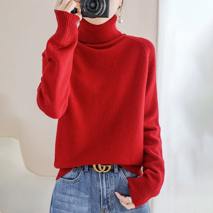 Sweater Turtleneck Cashmere Pullovers Long Sleeve Casual Basic Femme Sweater - xinnzy