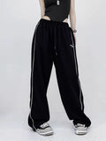 Harajuku Sweatpants Outfit Women Hip Hop Striped High Waist Loose